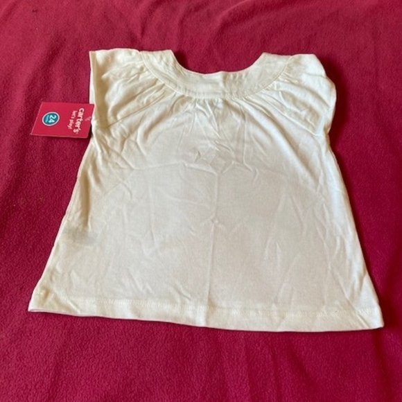 3/ $25 Carter's White Short-Sleeve Top Gils Size 24 MTHS NWT - Picture 3 of 9